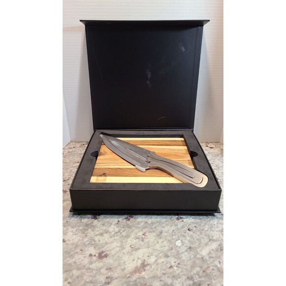 Mr Moo Products Wood Magnetic Knife Block and 3 Piece Nest Knife Set - Picture 2 of 2